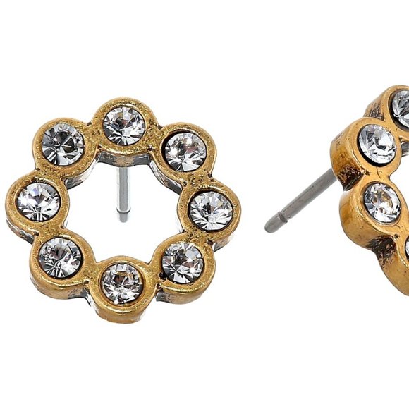 Marc Jacobs - Sparkle Crystal Dot Studs Earrings (crystal/antique Gold)